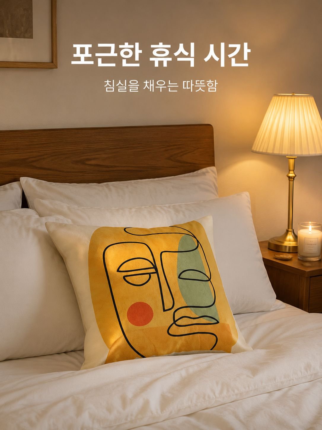 신상 추상 프린트 쿠션