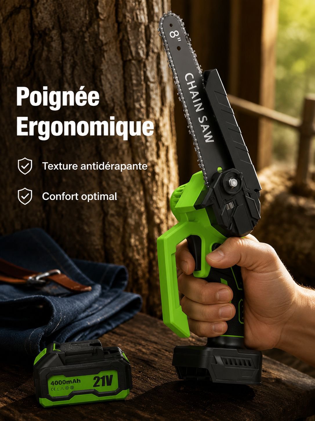 Scie manuelle à branches 8 pouces pour jardinage et menuiserie