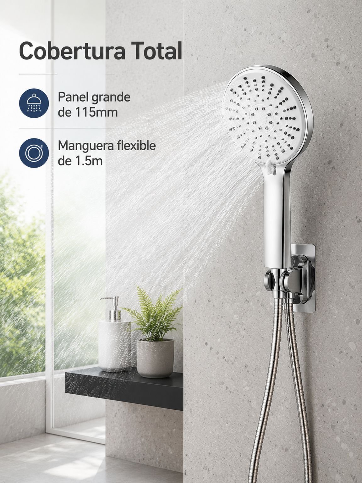 Alineación moderna y práctica de la Ducha de Mano de Silicona