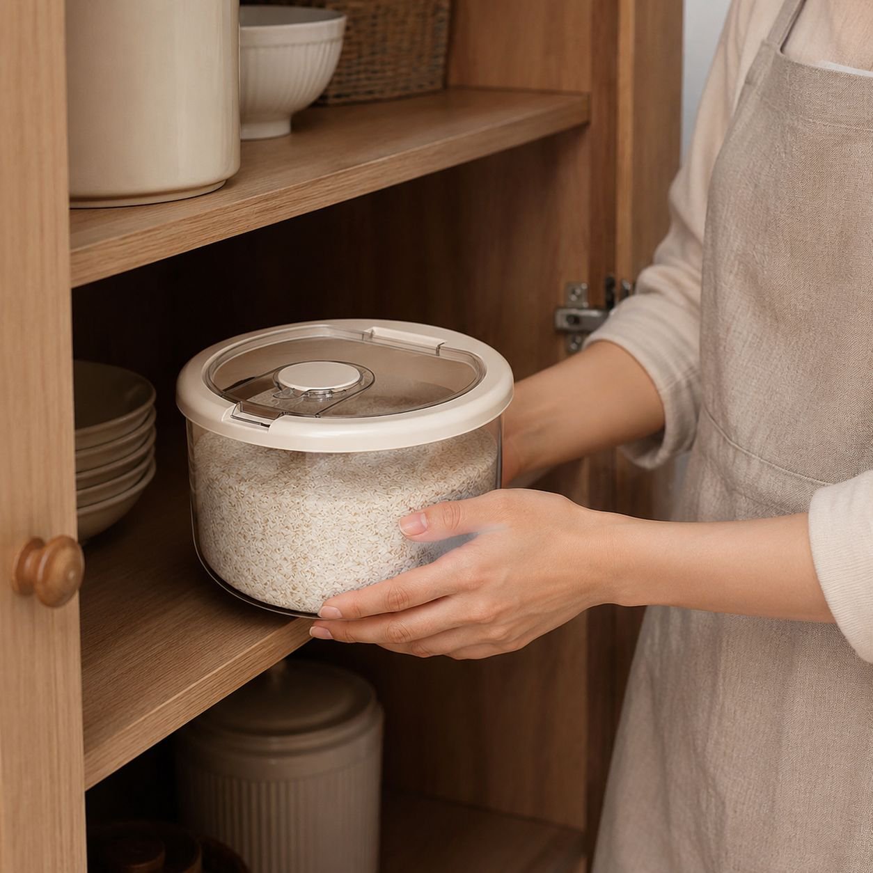 Stackable food storage boxes for pantry