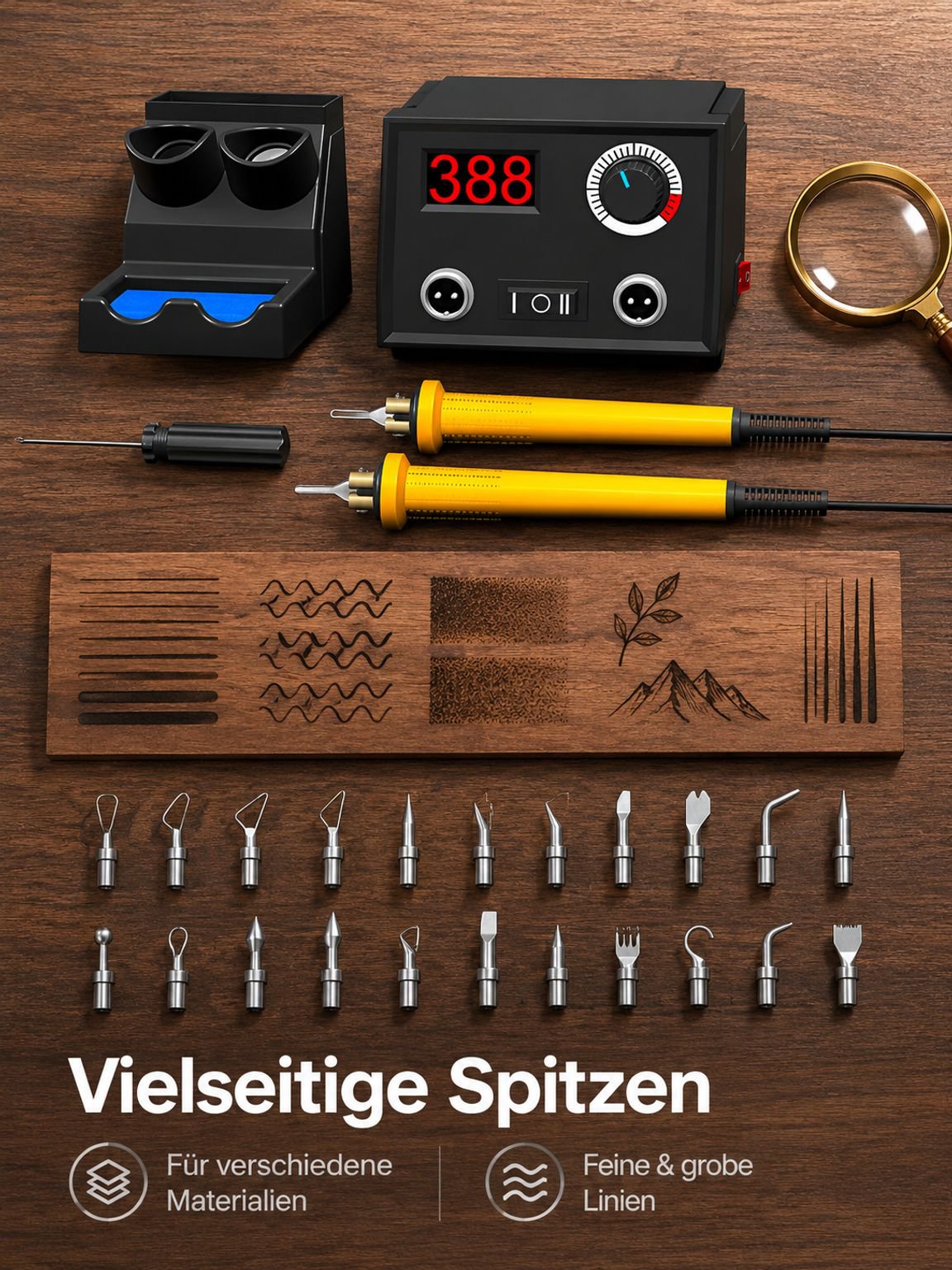  Professionelle Temperaturregelungs-Brandmalerei-Maschine Kunst-Kürbis-Holzbrett-Werkzeugsatz
