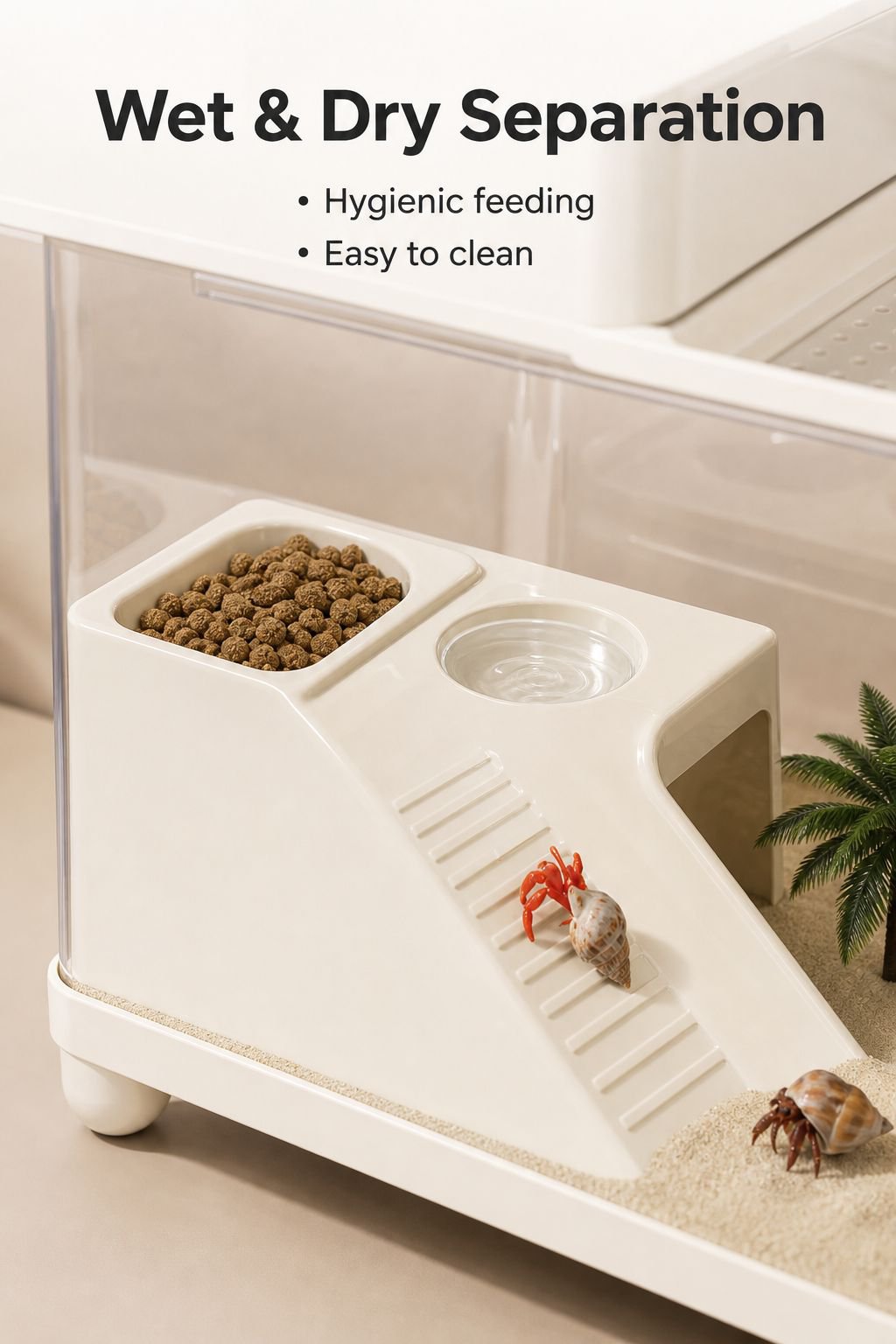 Spacious premium terrarium for hermit crabs and turtles