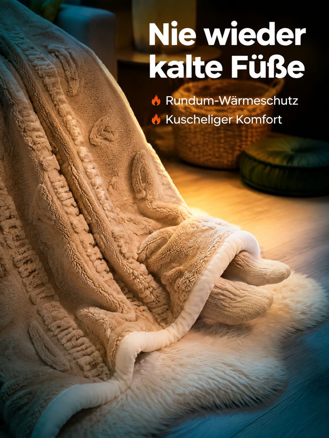 Coral Fleece Decke in Nahaufnahme – flauschige Textur