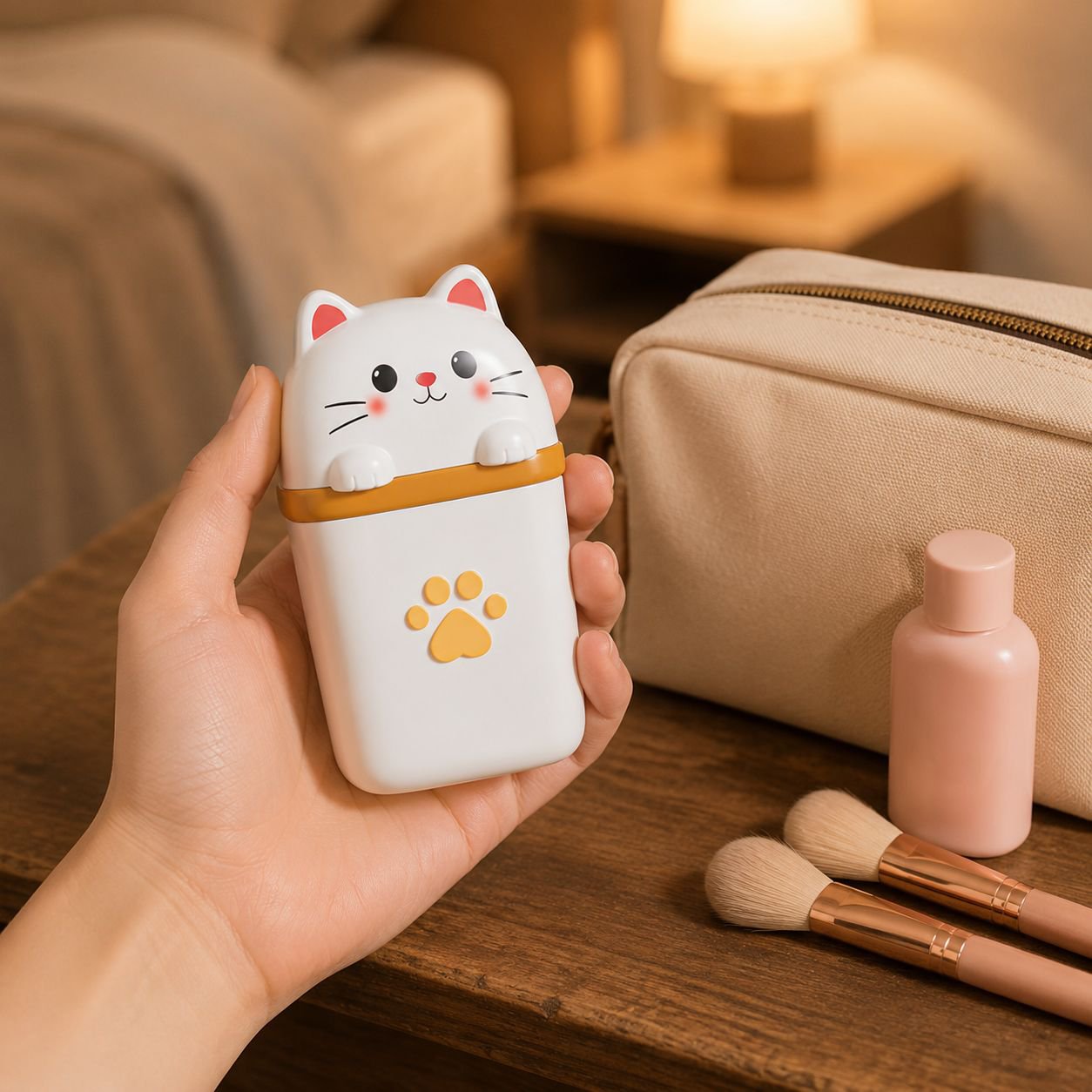 Portable Cute Cat Sealed Soap Box Travel Home Drain Storage