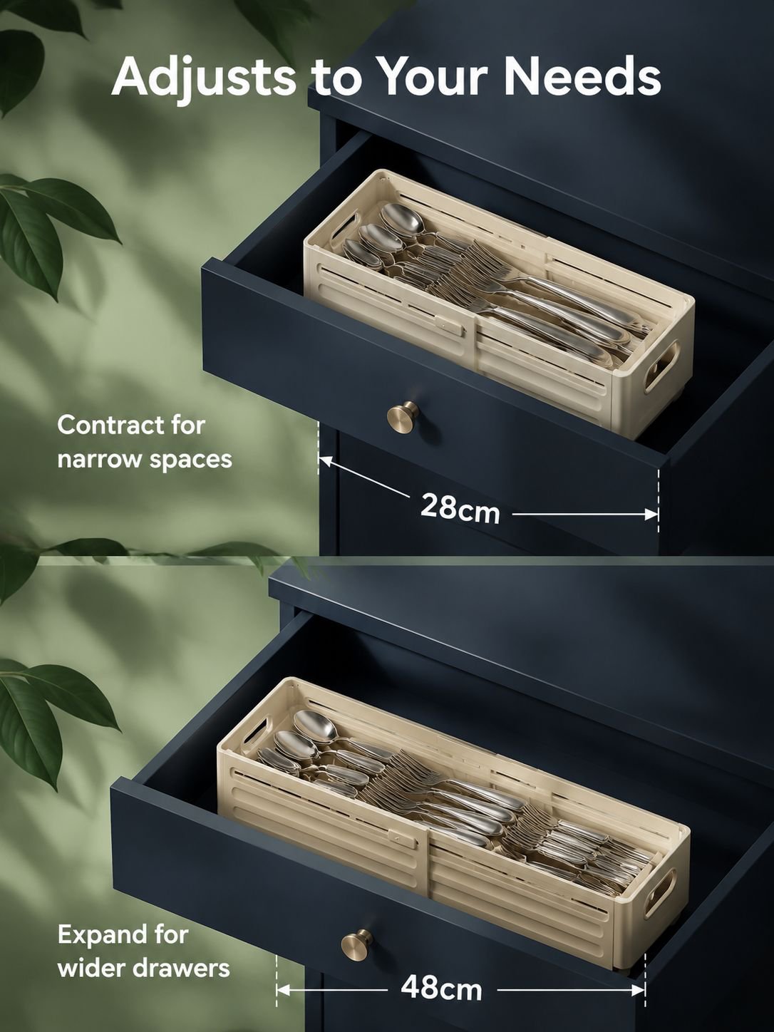 Adjustable drawer organizer with multiple compartments