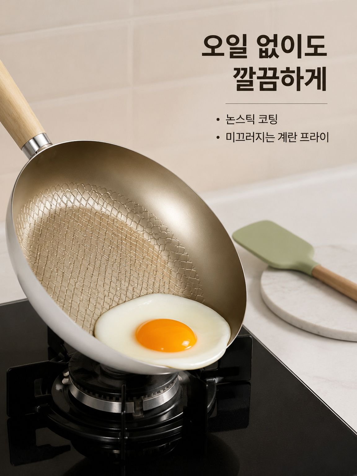 세라믹 코팅 화이트 프라이팬