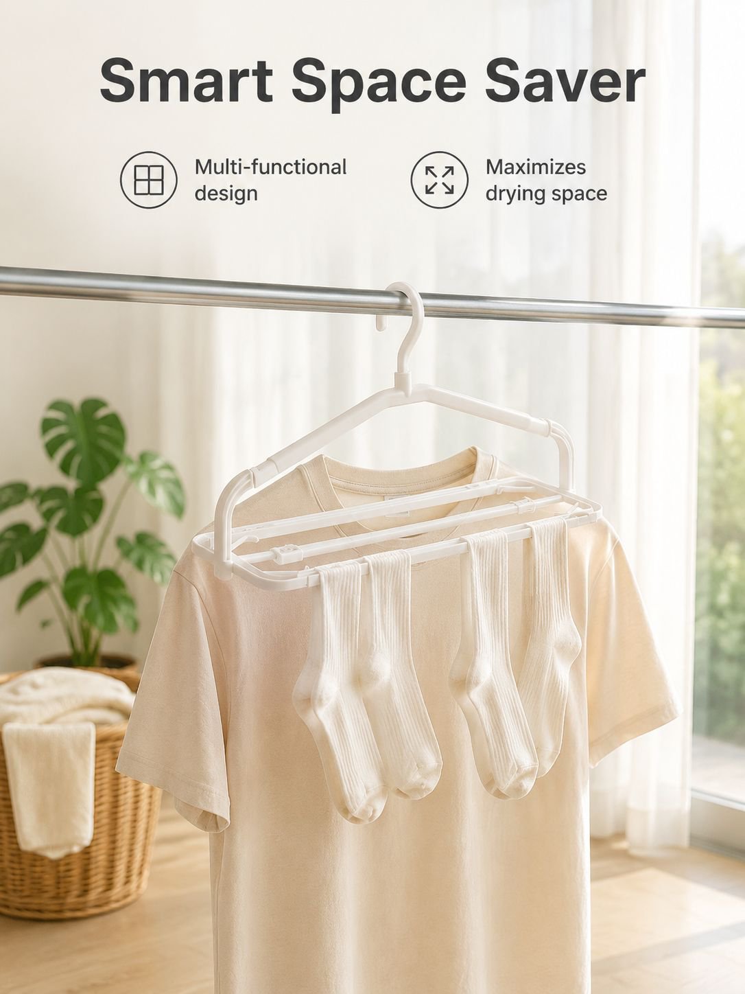 Multifunctional foldable clothes rack