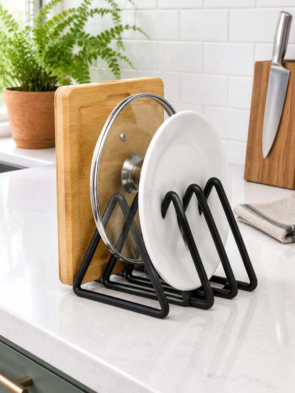 Multi-Functional Cutting Board Organizer Rack