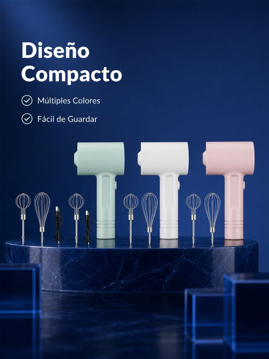 Mini batidora de huevos portátil recargable para nata y pasteles