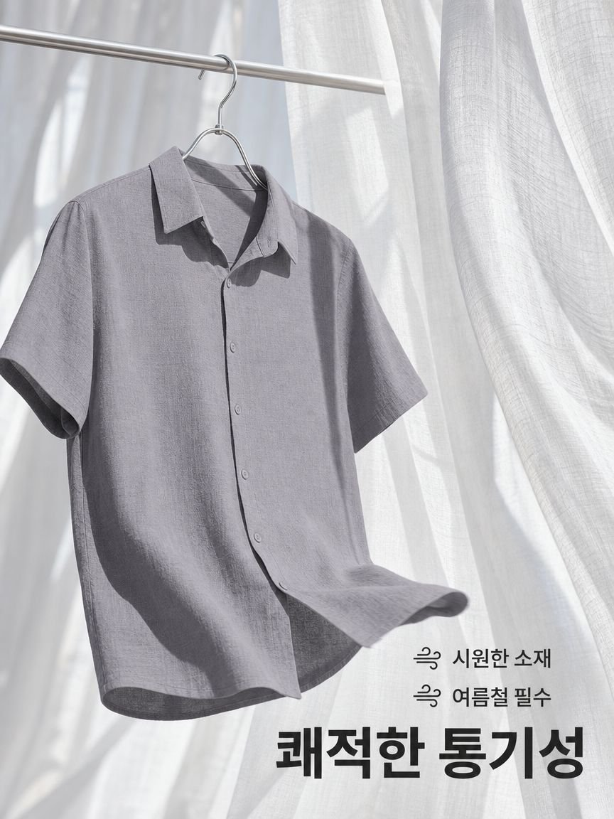 남성용 면마 캐주얼 셔츠
