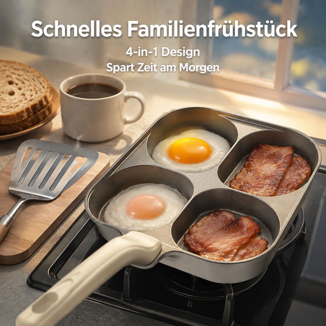 Keramik-Eierpfanne mit vier Mulden