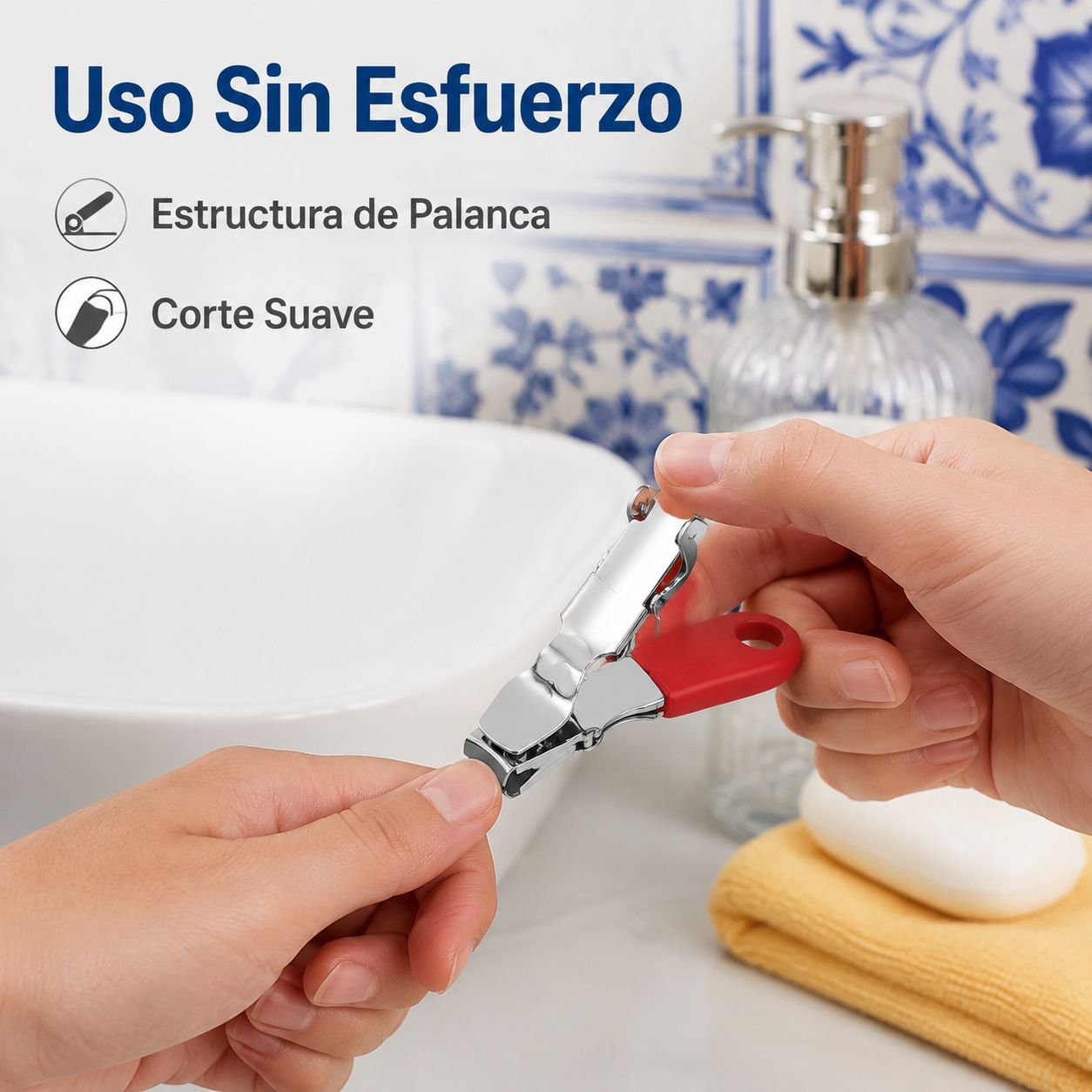 Cortauñas suizo plegable portátil, corte diagonal para manicura