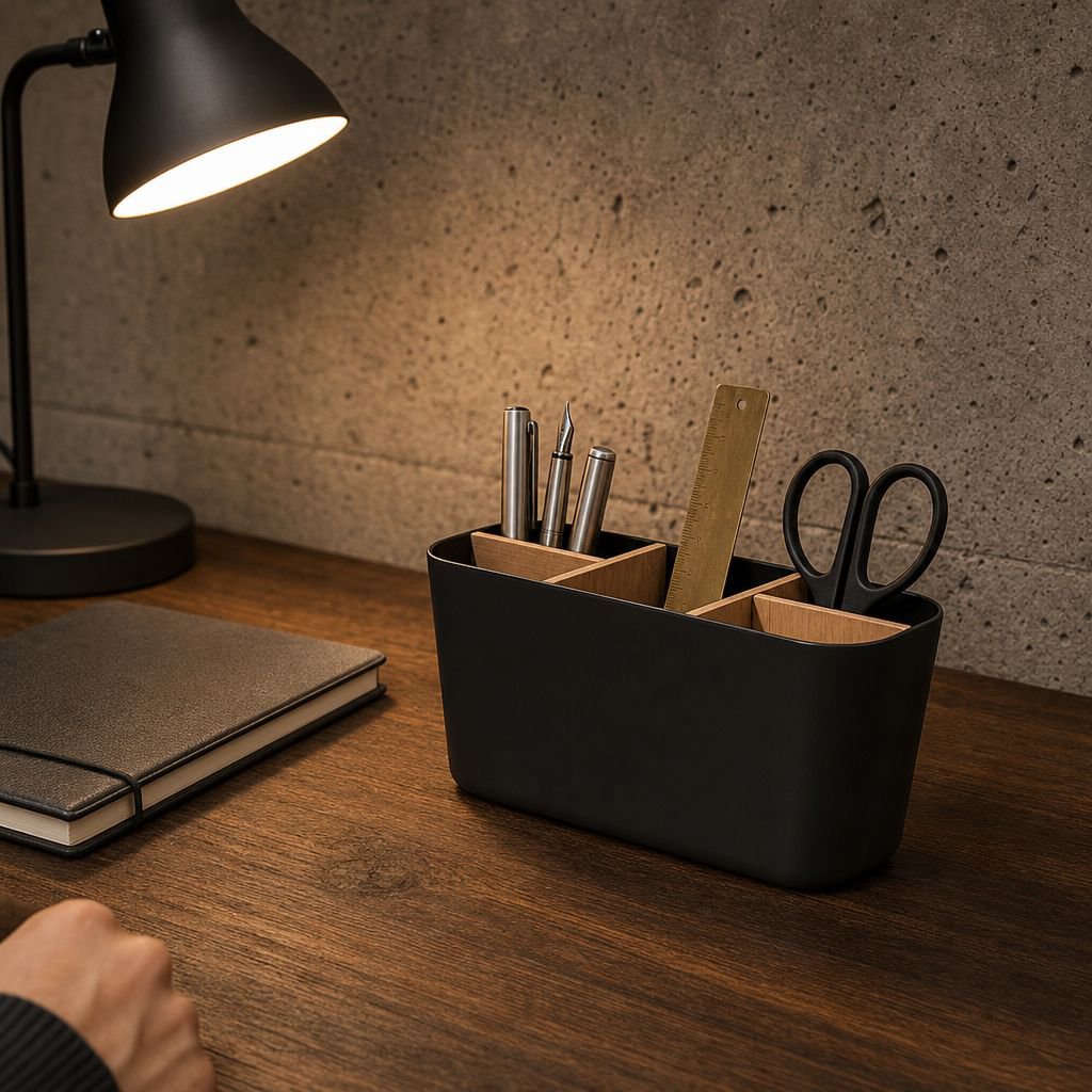 Durable bamboo desktop organizer for home office