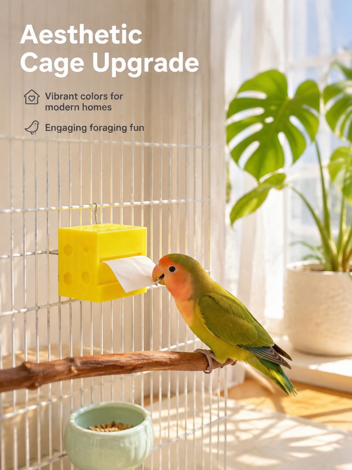 Parrot chew toy for entertainment and independent play