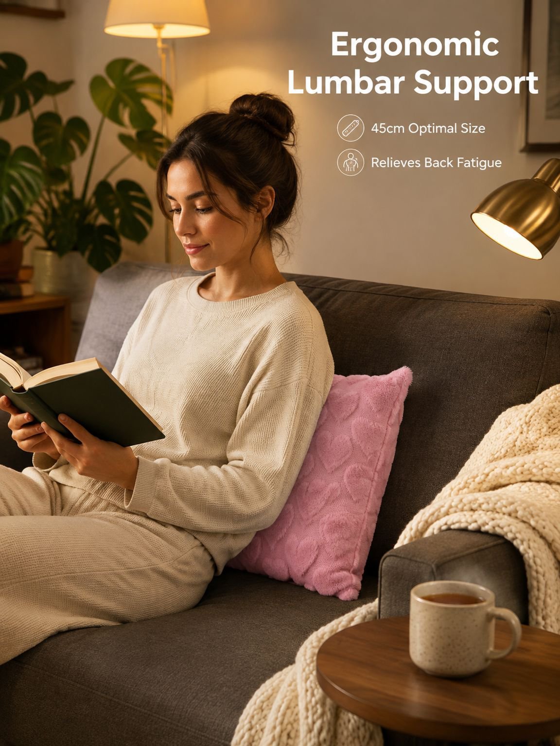 Heart-shaped embroidered cushion