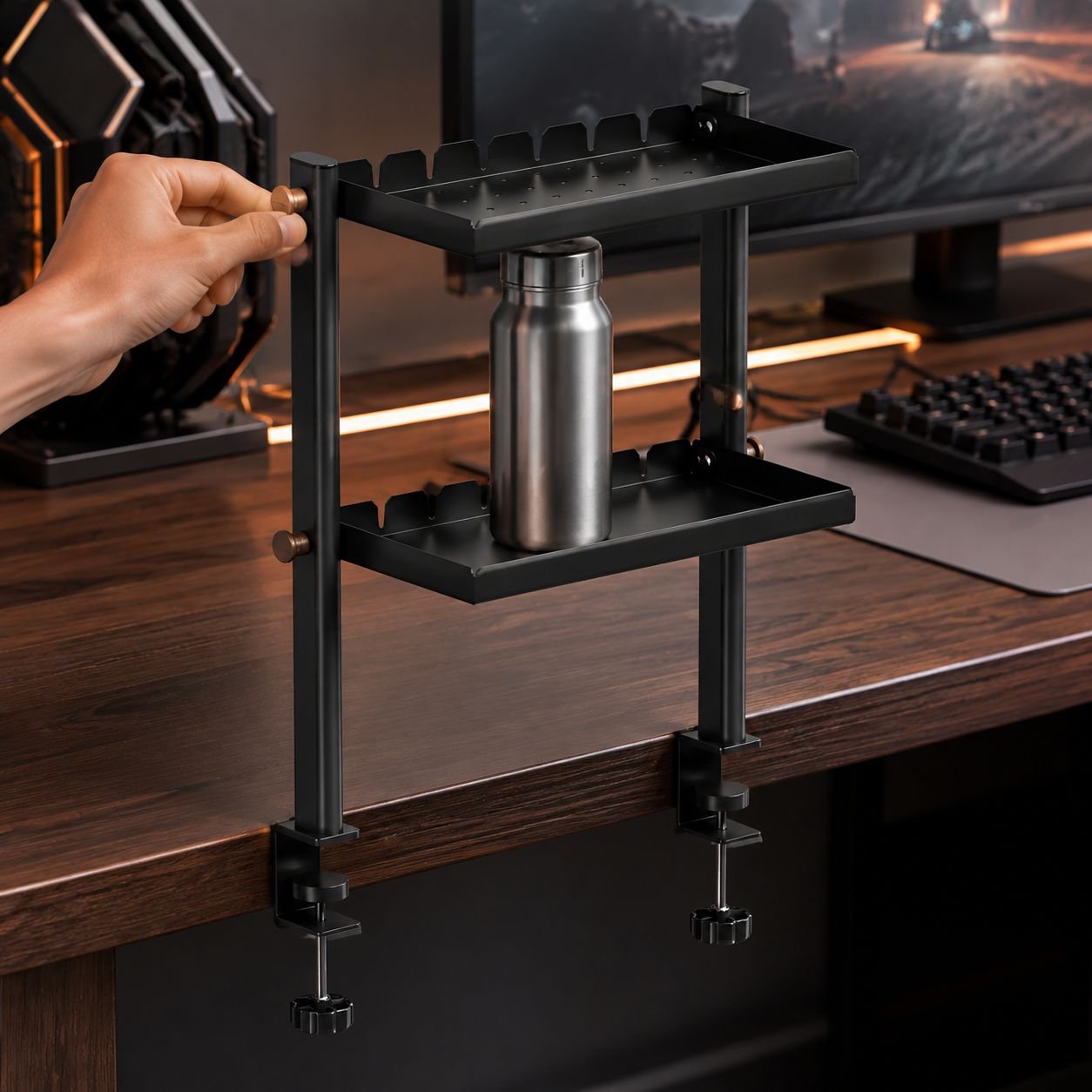 Modern minimalist storage rack for desktop organization