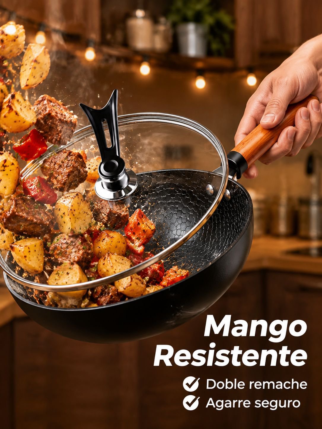 Sartén Antiadherente con Textura de Martillo