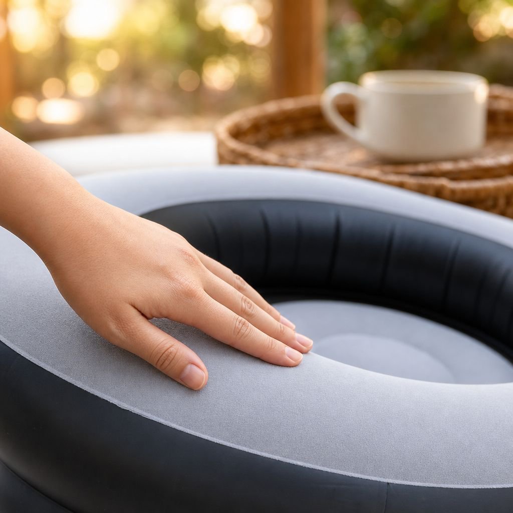 Outdoor Portable Inflatable Lazy Sofa Set with Foldable Footrest