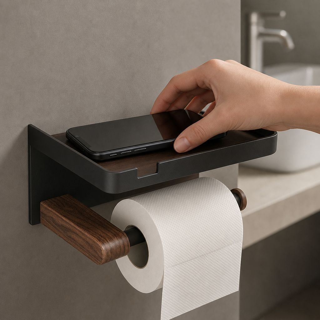 Drill-Free Metal Tissue Holder for Kitchen and Bathroom