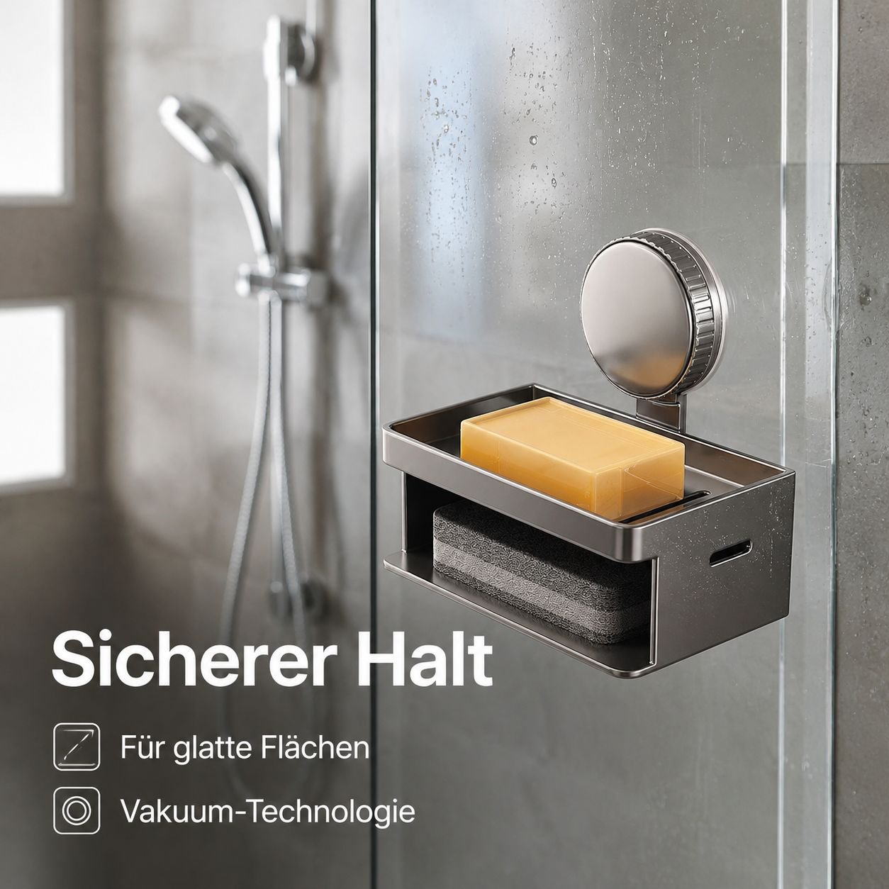 Seifenablage mit Saugnapf für das Badezimmer