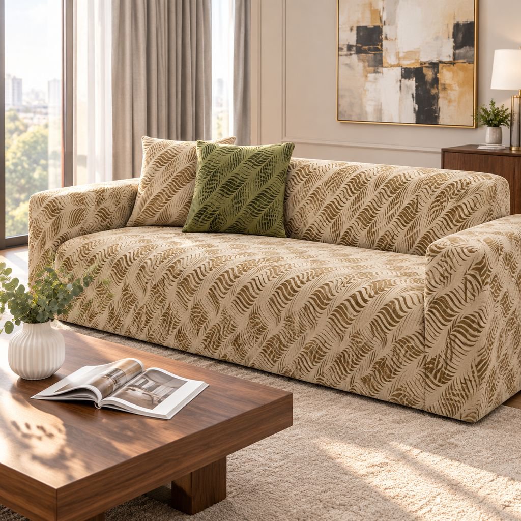 Golden Pattern Sofa Cover