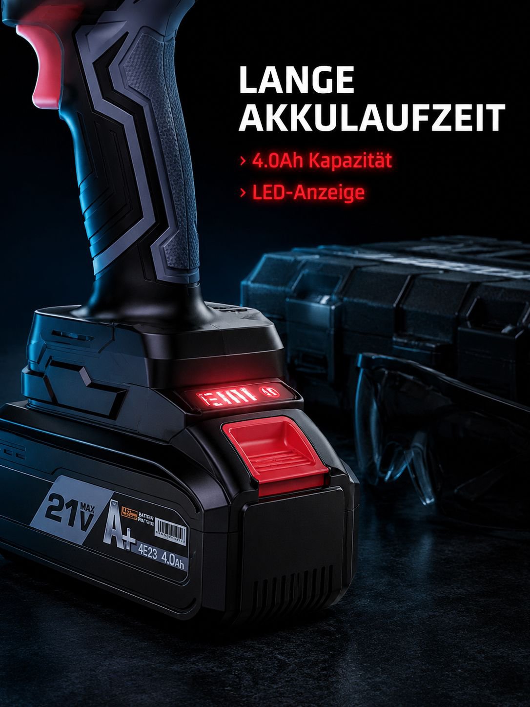 Tragbarer kabelloser Schlagbohrer mit Lithium-Ionen-Akku und elektrischem Schraubendreher