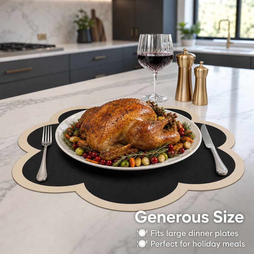 Washable Leather Table Placemat Stain-resistant and Durable