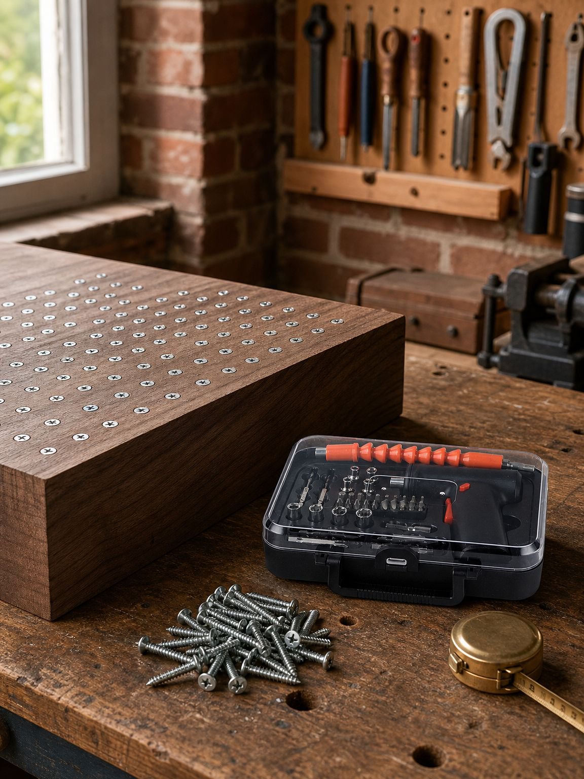 Small power drill set for DIY repairs and assembly