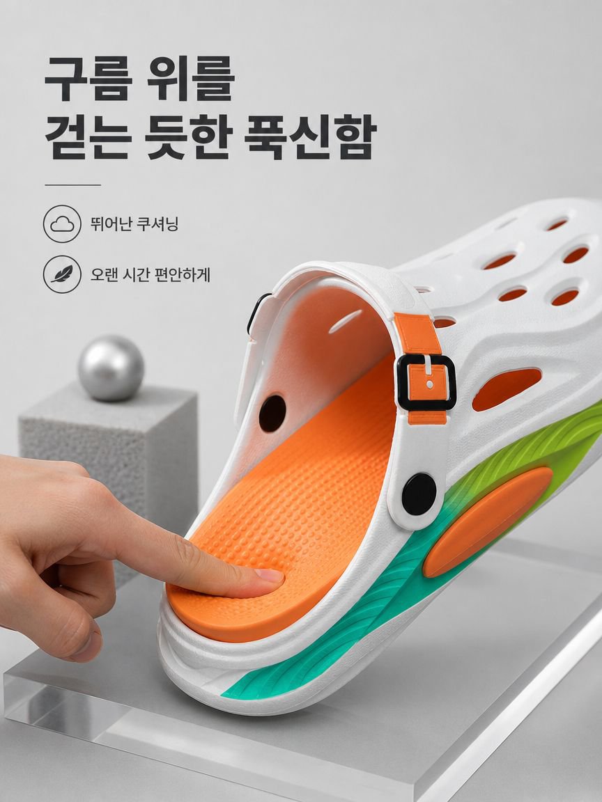 쿠션감 좋은 두꺼운 미끄럼방지 비치 슬리퍼