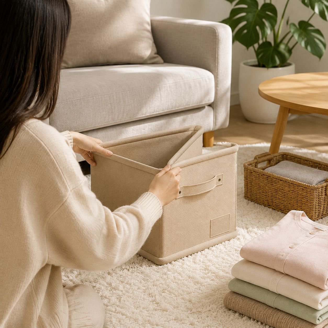 Boîte de rangement pour vêtements, chambre ou buanderie