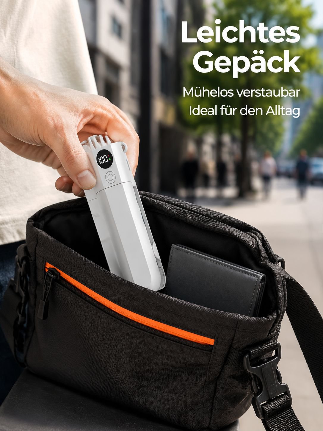 Handlicher Ventilator für unterwegs