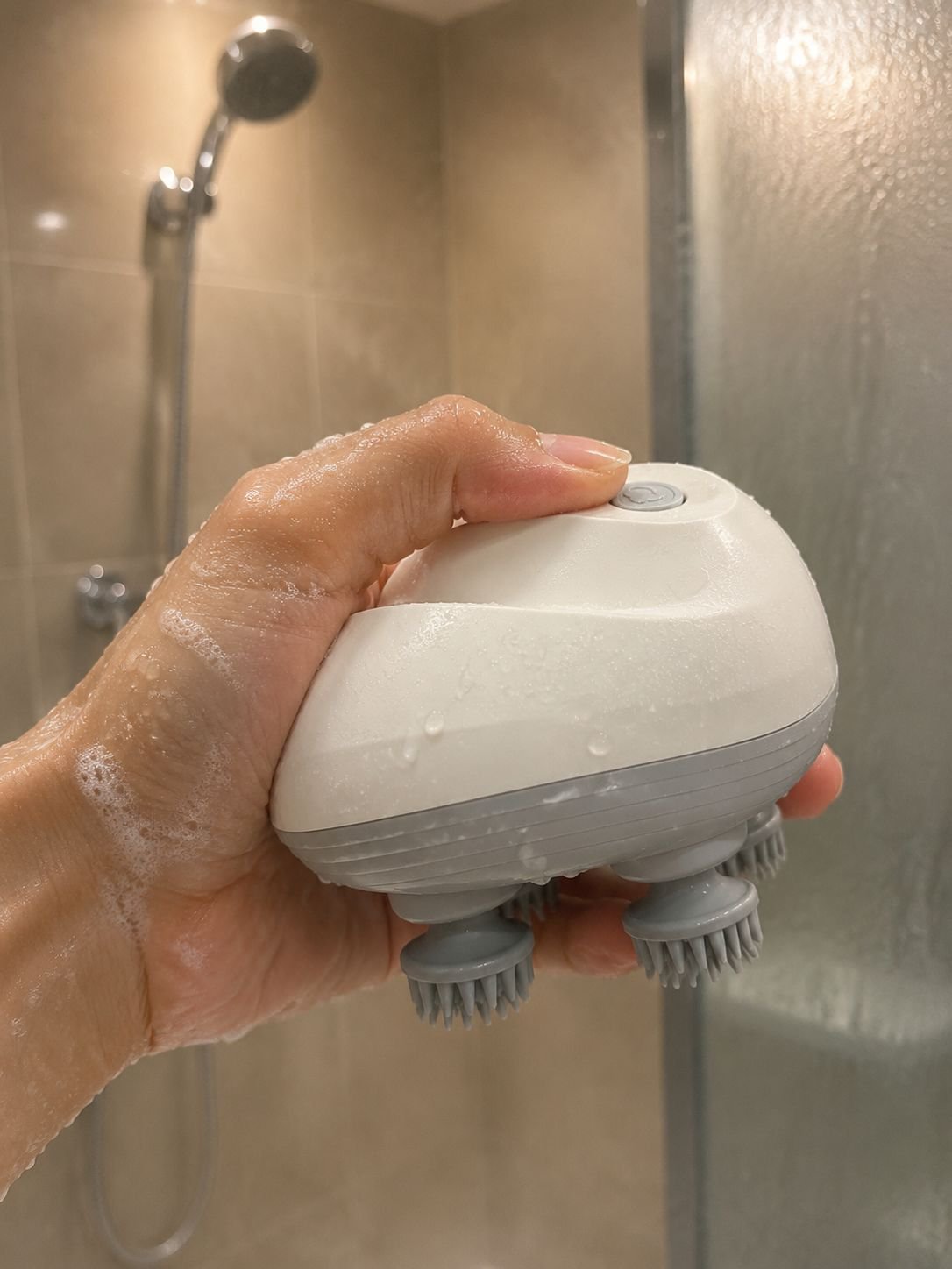 Mini masajeador de cabeza inteligente, masajeador eléctrico impermeable, fisioterapia, amasado, arte