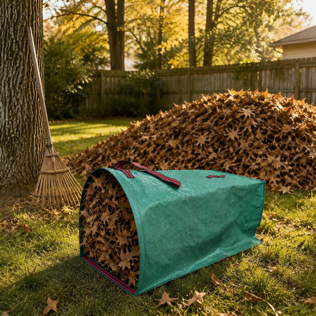 Foldable Garden Leaf Storage Bag with sturdy handles