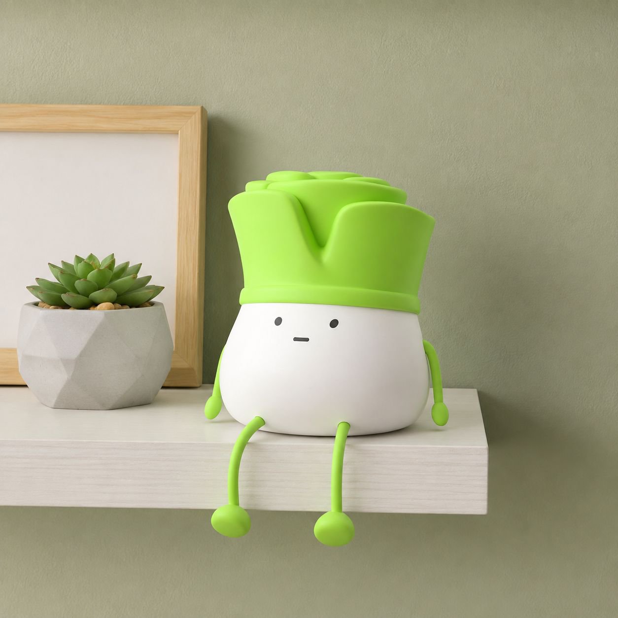 Fun and relaxing green onion desktop light