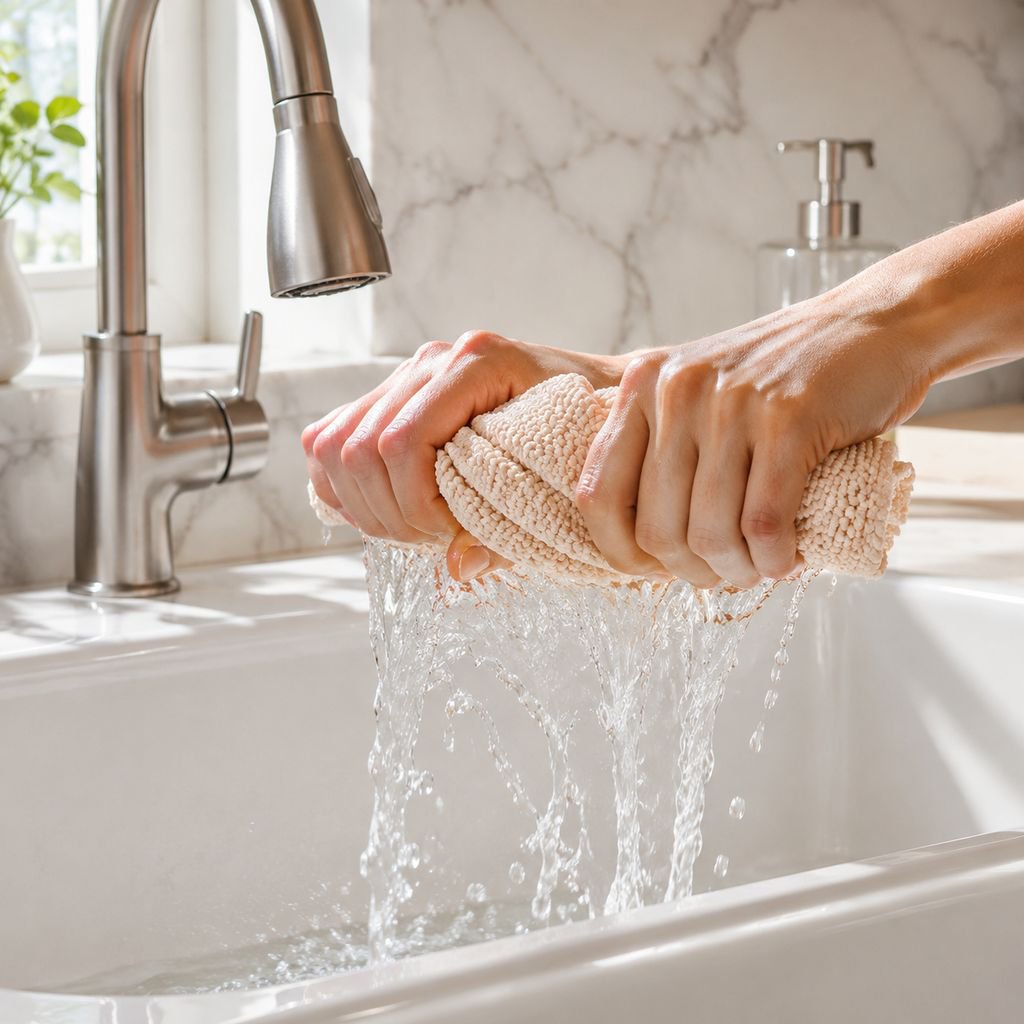 Soft and gentle microfiber towel for delicate dishware