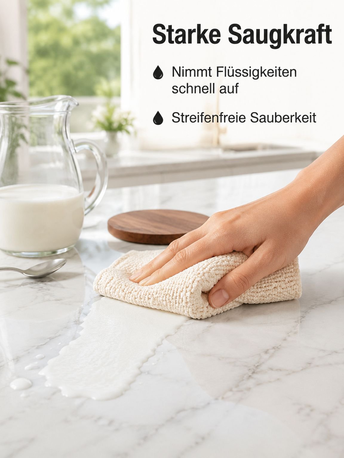 Multifunktionales Küchenschwamm-Tuch aus Maisfaser, saugstarkes Reinigungstuch