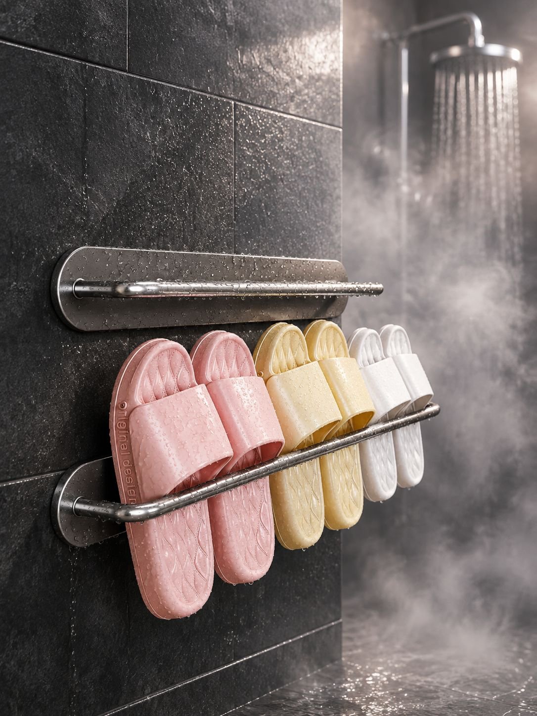 Instalación fácil del zapatero magnético en baño