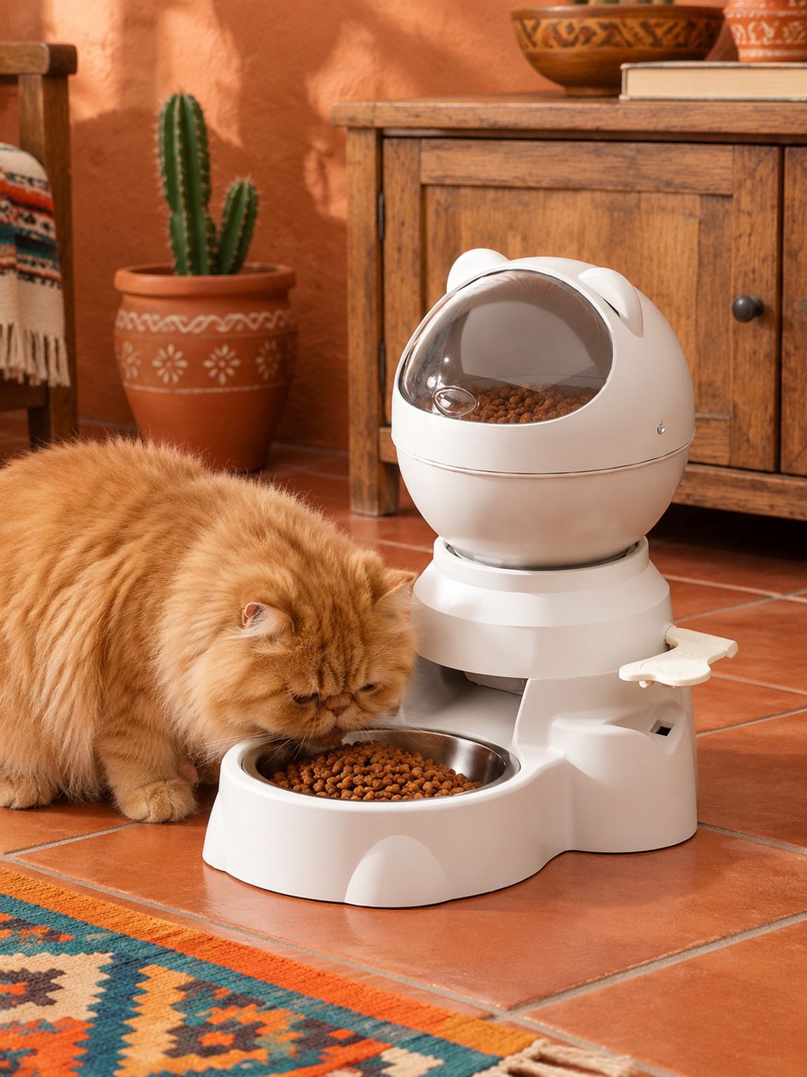 Botón presionable del comedero automático para mascotas