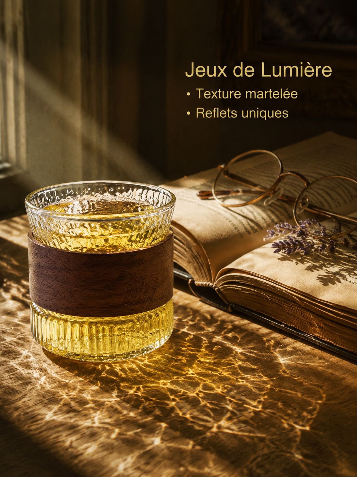 Tasse à thé en verre borosilicate martelé