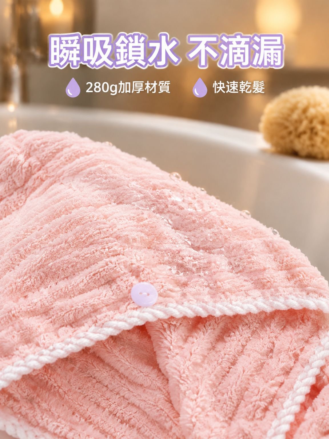 幹發帽女珊瑚絨加厚吸水速幹毛巾