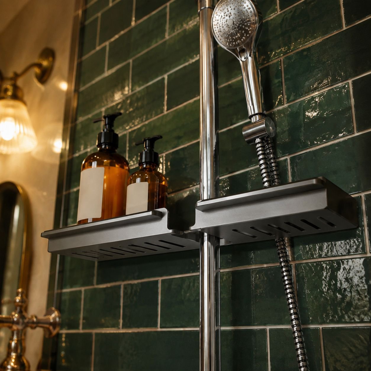 Soporte para champú y gel de ducha en baño contemporáneo