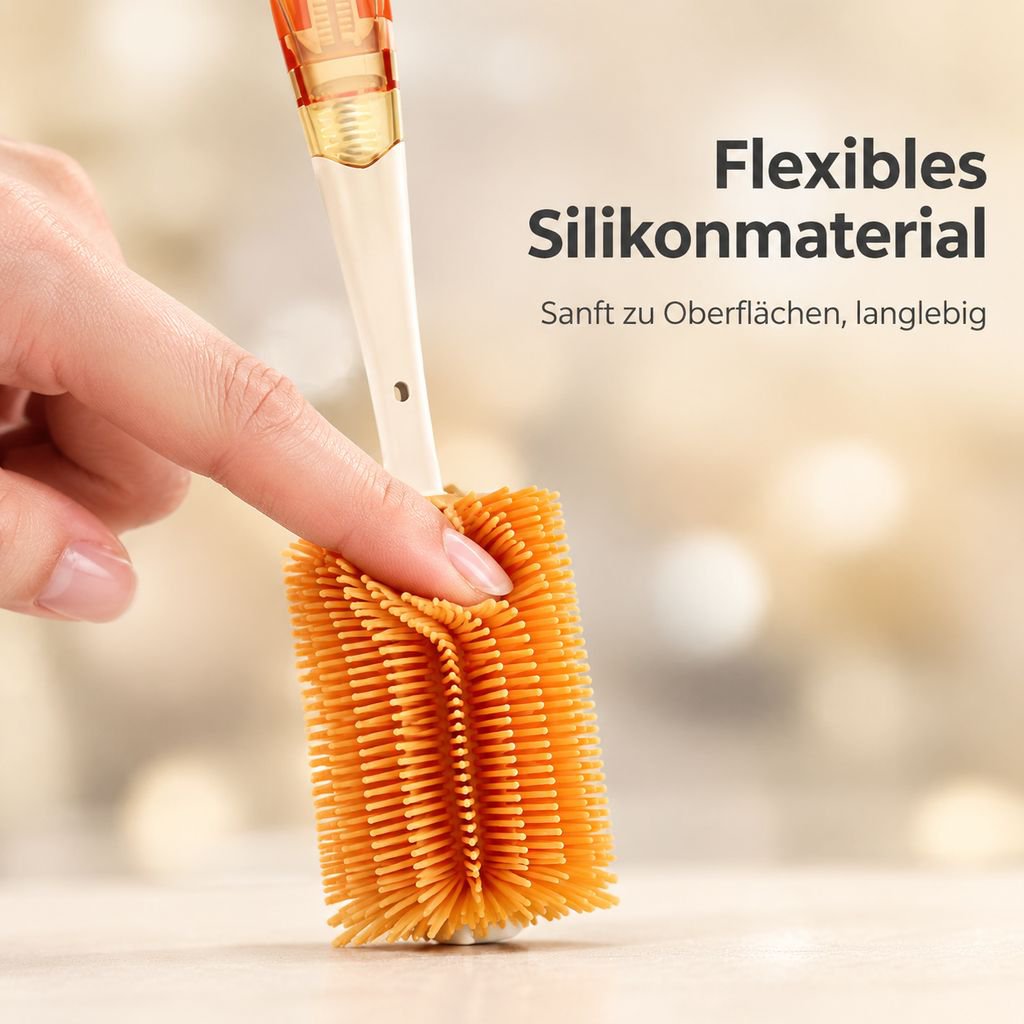 Silikonbürste mit langem Stiel für Becher und Babyflaschen