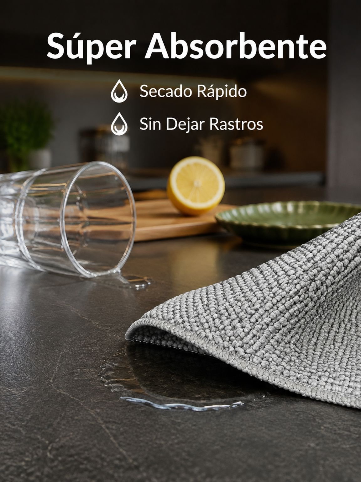 Paño de cocina grueso y absorbente con textura de maíz, especial para lavar platos