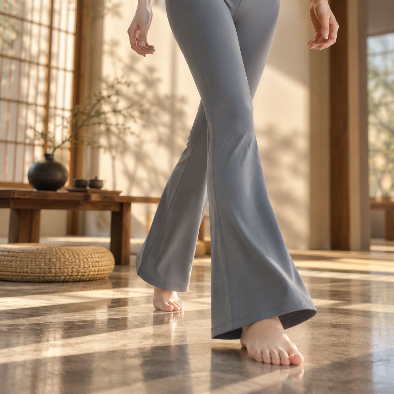 女性ハイウエストフレアヨガパンツ