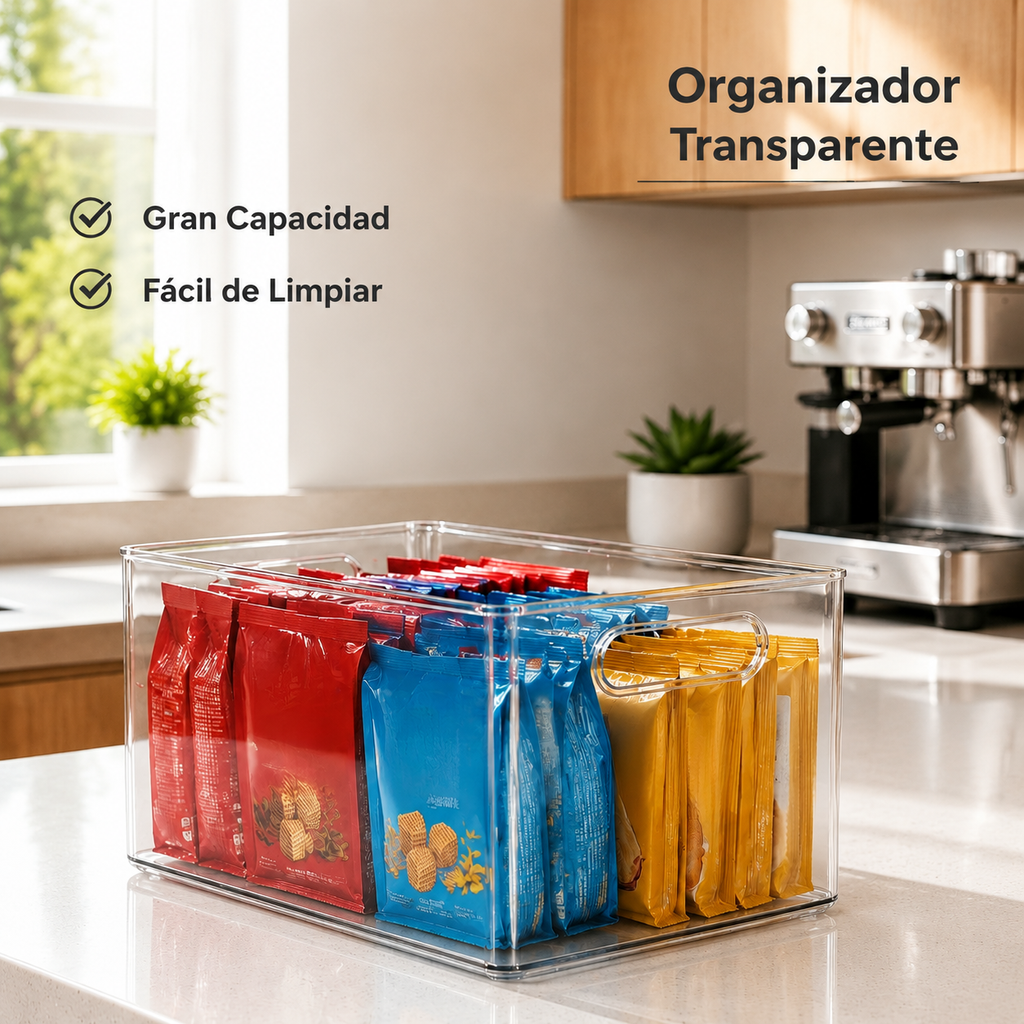 Caja organizadora multifuncional para armarios y snacks