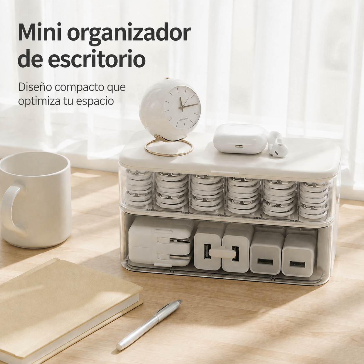Caja de almacenamiento de escritorio multifuncional