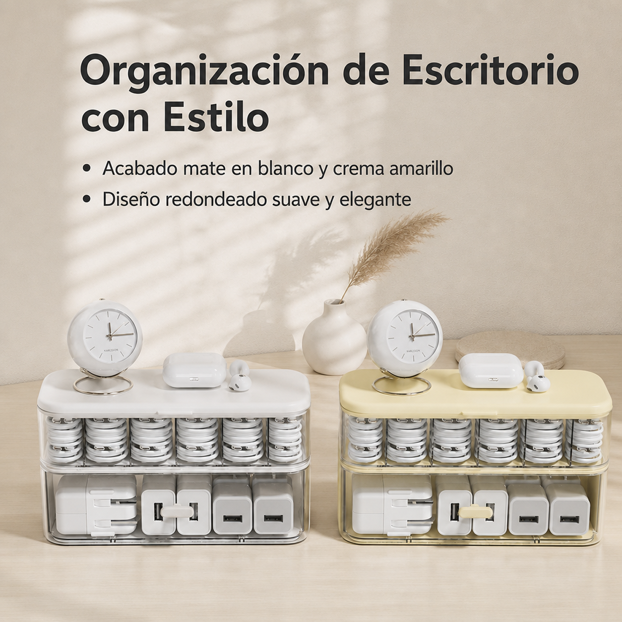 Caja de almacenamiento de escritorio multifuncional