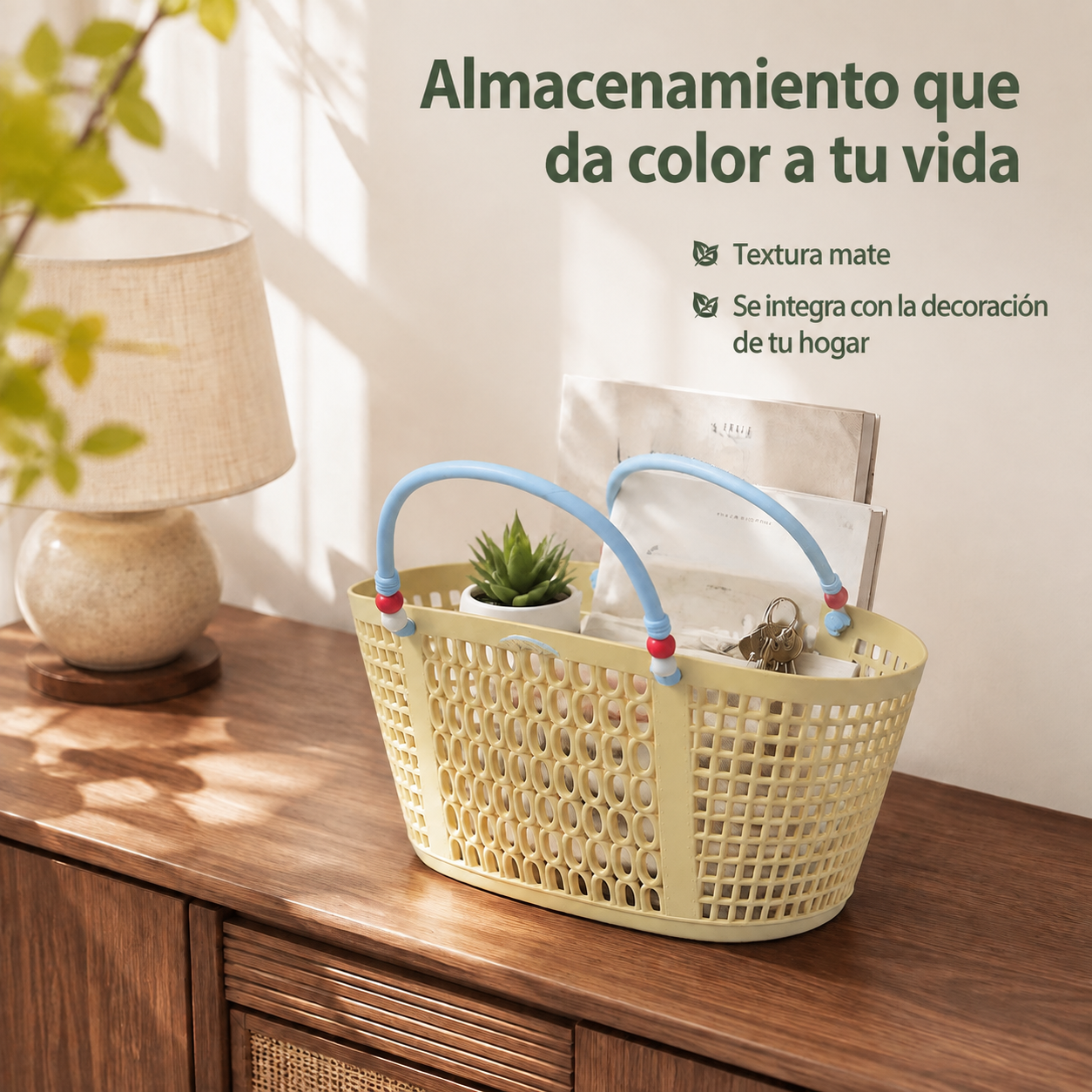 Cesta de natación de plástico con asa elegante