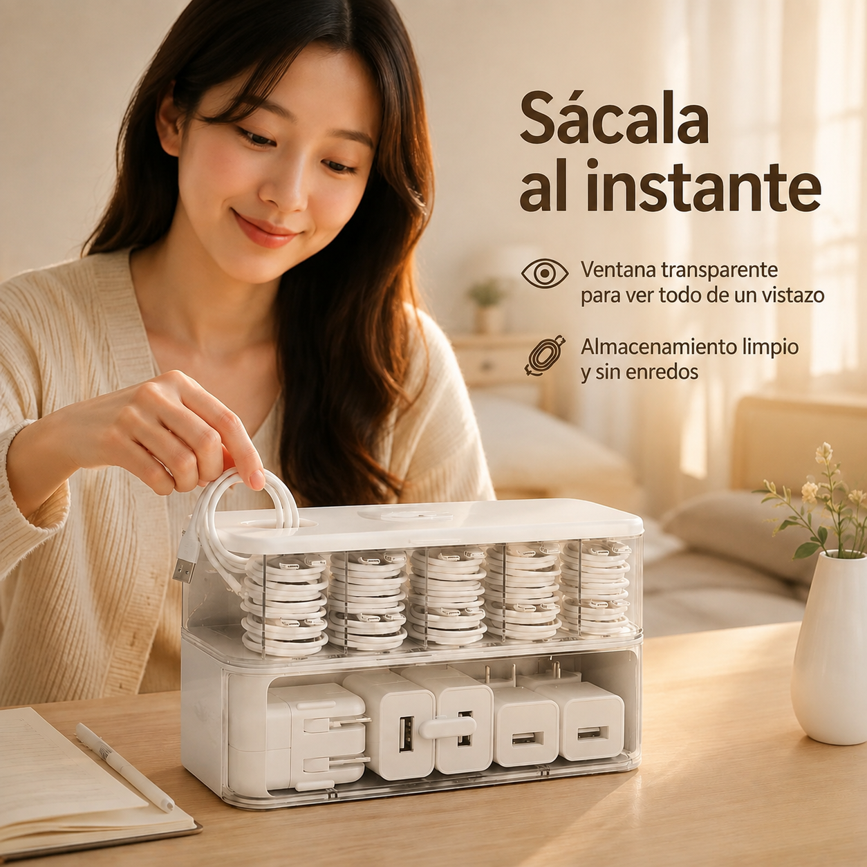 Caja de almacenamiento de escritorio multifuncional