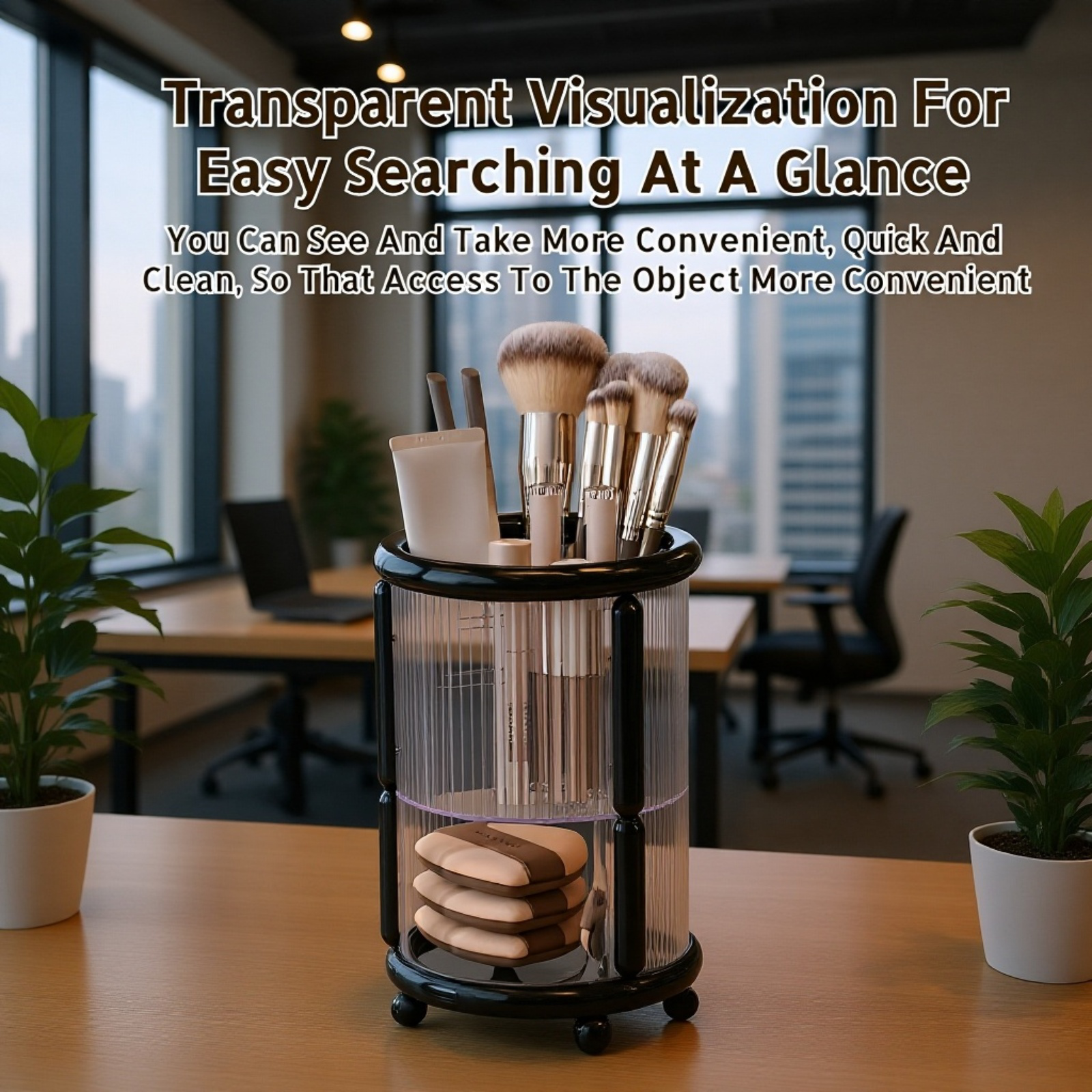  Makeup Brush Storage Holder, Lipstick, Eyebrow Pencil, Powder Compact Organizer